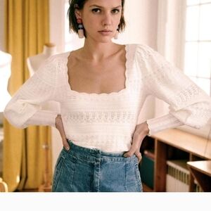 Elegant White Lace Women's Top